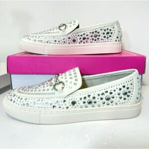 Hey Girl Corky’s Sneakers Rhinestone Jewels Sparkly Slip On White 10